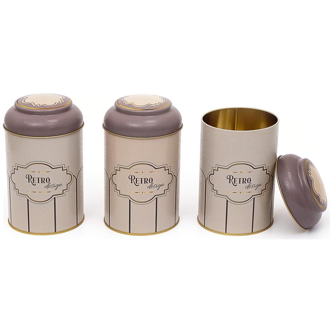 Ø105 x 150 mm  Round Metal Tin – 1.2L with Dome Lid Retro Retro Design