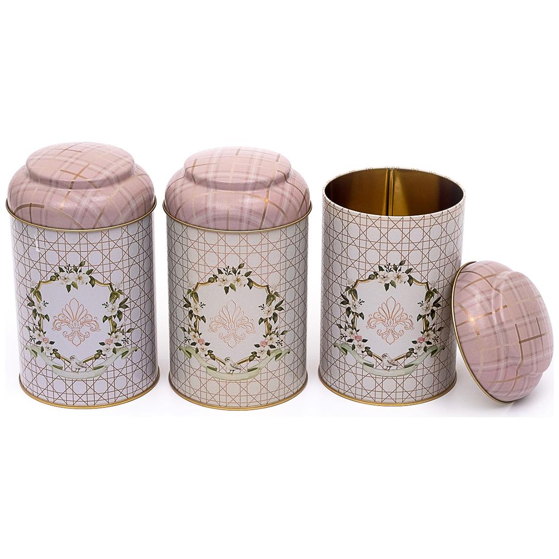Ø105 x 150 mm Round Metal Tin – 1.2L with Dome Lid Rosy Rosy Design