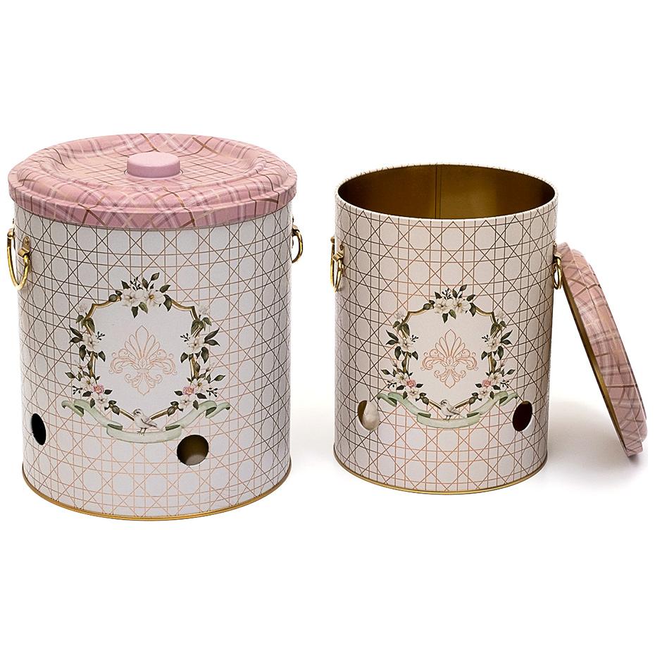 Metal Potato & Onion Storage Bin Set Ø225x240 mm ( 2 Pcs ) Rosy Rosy Design