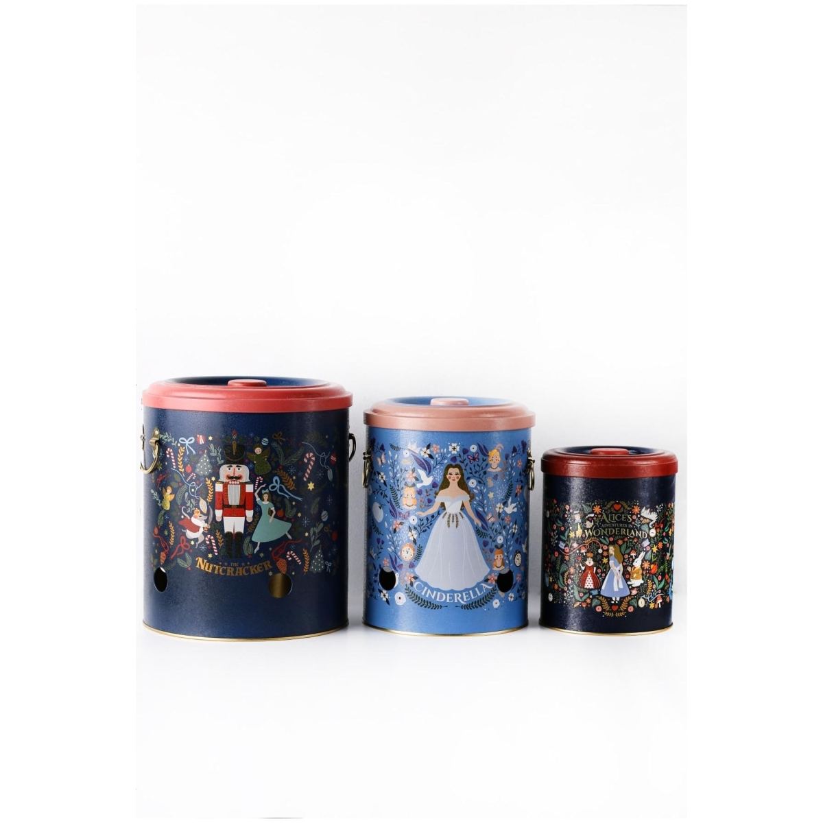 Triple Metal Bin Set for Potato Onion and Garlic (3 Pcs) Vintage Café-Inspired Linen Texture Design
Tales Design