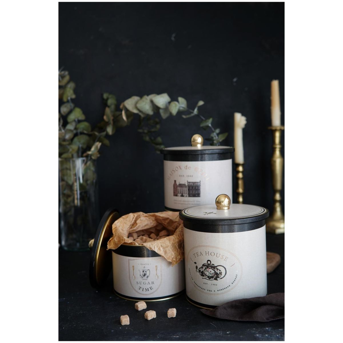 Round Metal Tin Canister Set Ø140 mm ( 3Pcs) Vintage Café-Inspired Linen Texture Design
Azura Design