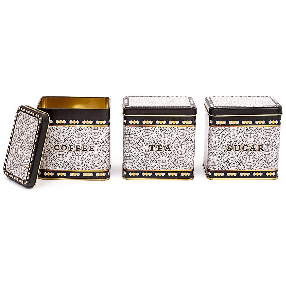 Rectangular Metal Storage Set – 80x 120 mm ( Set of 3 ) Geometric Mosaic Pattern Mosaic Design