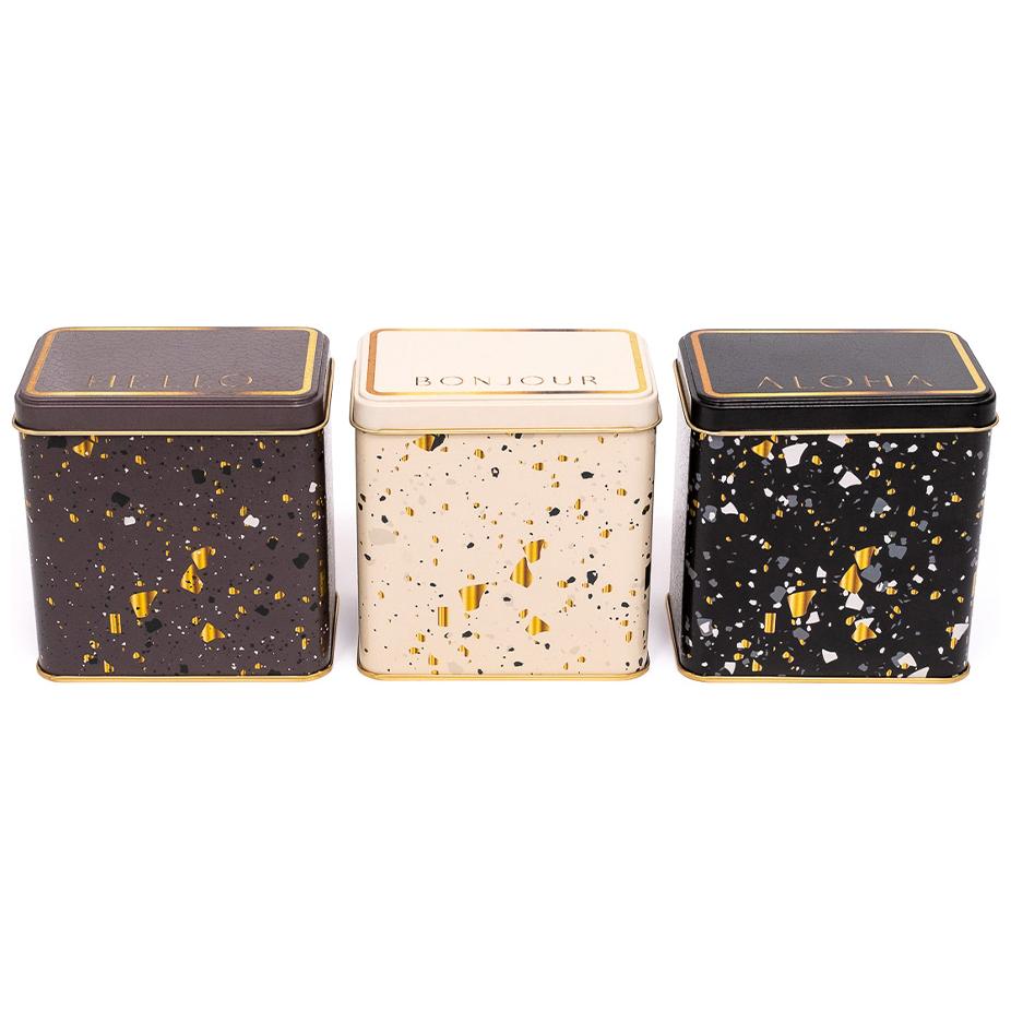 Rectangular Metal Storage Set – 80x 120 mm ( Set of 3 ) Terrazo Terrazo Design