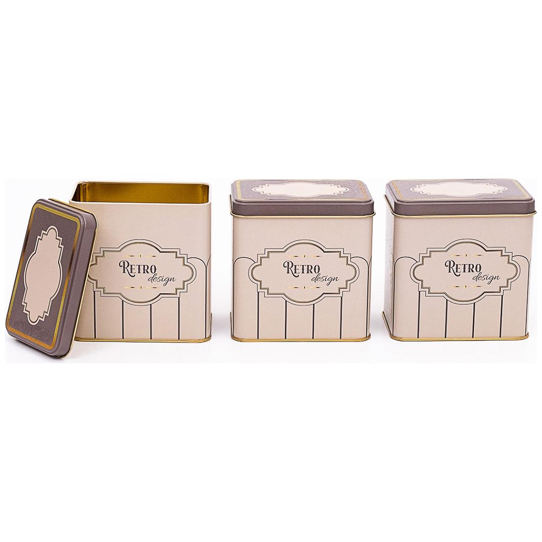 Rectangular Metal Storage Set – 80x 120 mm ( Set of 3 ) Retro Retro Design