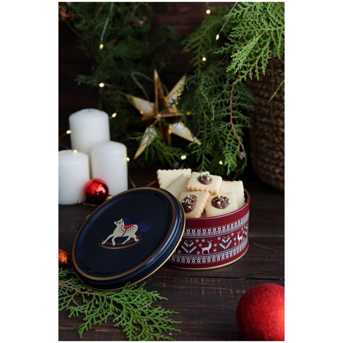 Metal Storage Tin Set – Square &amp; Round  Young Solider Valentine And New Year Design