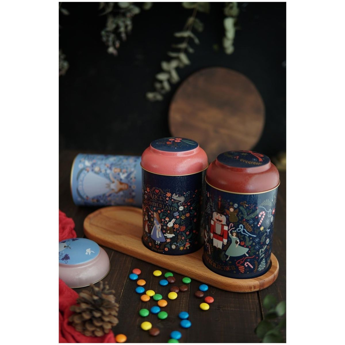 Round Metal Tin Box Set Ø105 mm ( 3 pcs) Vintage Café-Inspired Linen Texture Design
Tales Design