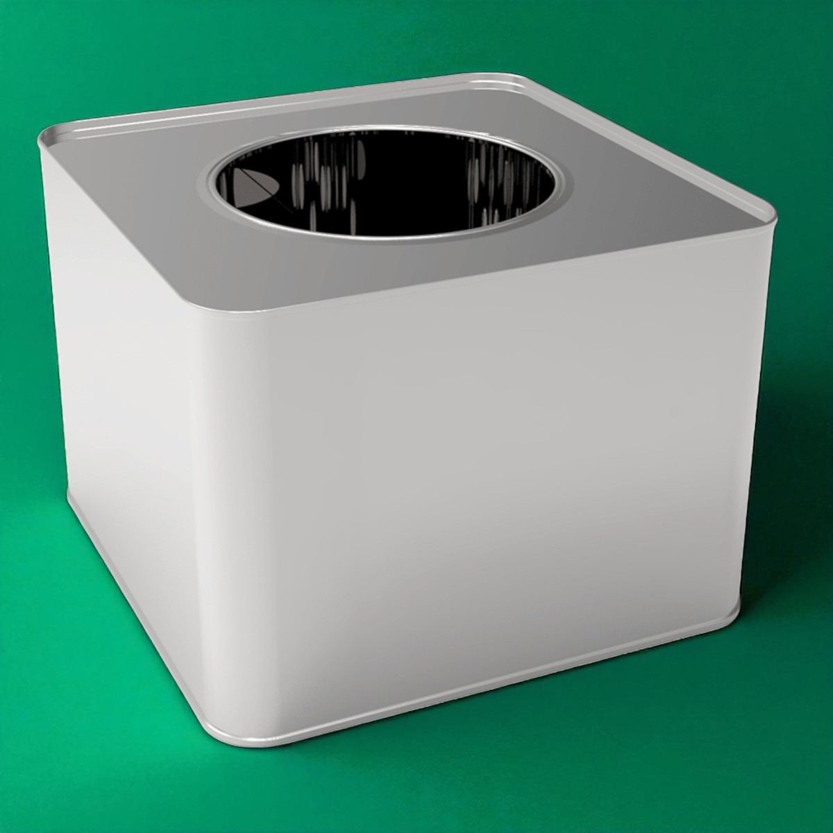 Square Tin Can 9 lt Roasting Meat Metal Container 232x232x173 mm 9 lt
