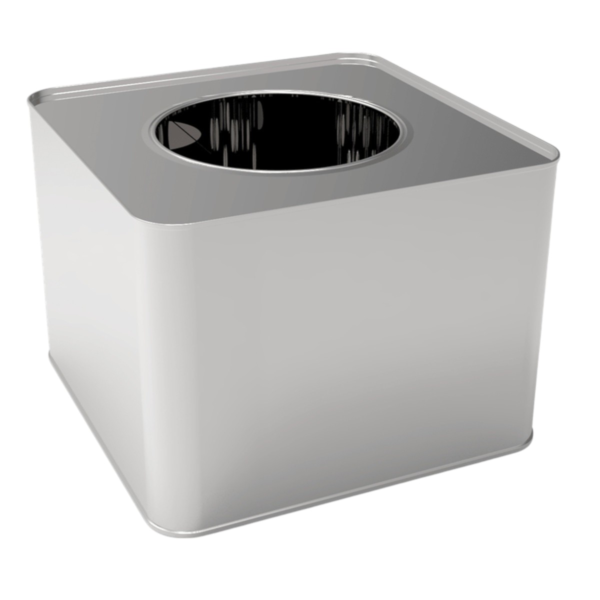 Square Tin Can 9 lt Roasting Meat Metal Container 232x232x173 mm 9 lt  