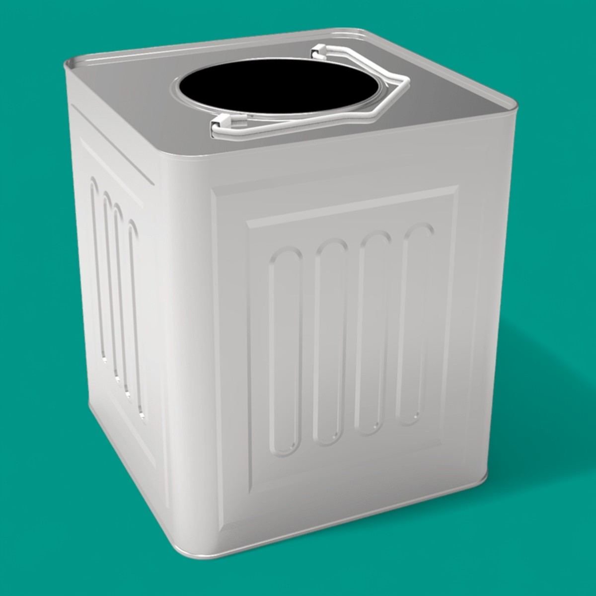 Square Tin Can 14 lt Margarine Metal Container 232 x 232 x 270 mm 14 lt  
