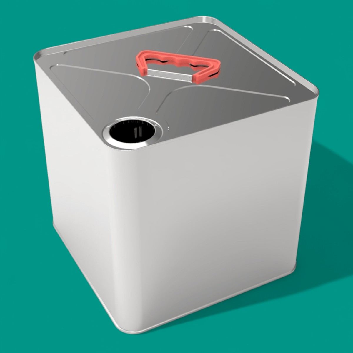 Square Tin Can 14 lt Adhesive Metal Container 232 x 232 x 270 mm 14 lt  