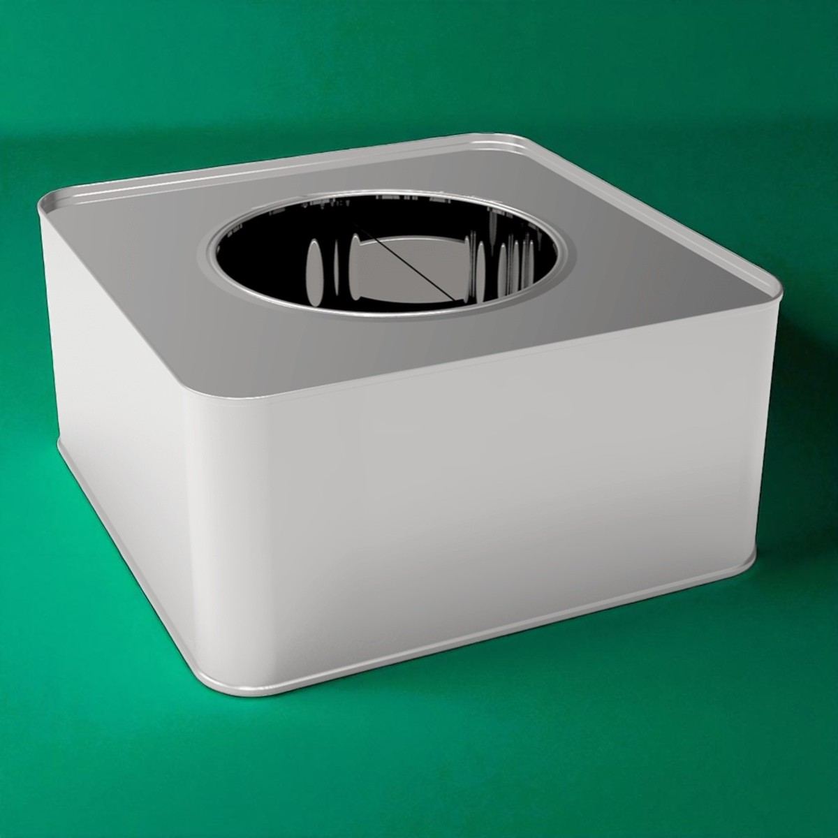 Square Tin Can 6 lt Tahini Molasses and Jam Metal Container dia 232 x 232 mm x H115 mm 6 lt