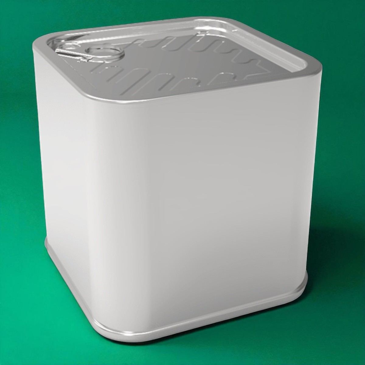 Square Tin Can 5 lt Margarine Metal Container dia 158 x 158 mm x H230 mm Easy Open Lid 5 lt Easy Open Lid