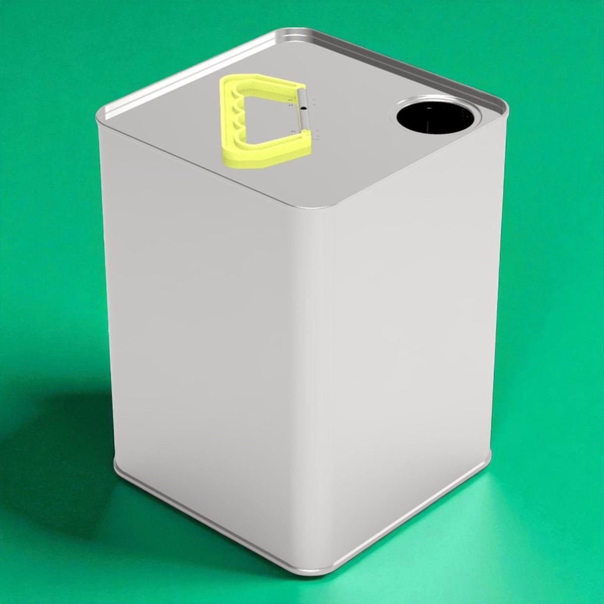 Square Tin Can 5 lt Cream Butter Metal Container 158 x 158 mm x H218 mm 5 lt