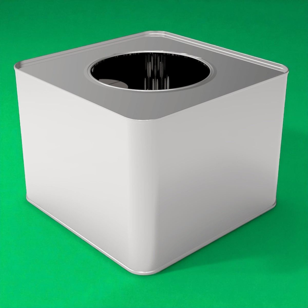 Square Tin Can 13 lt Olive Pickle Can 232x232x255 mm 13 lt