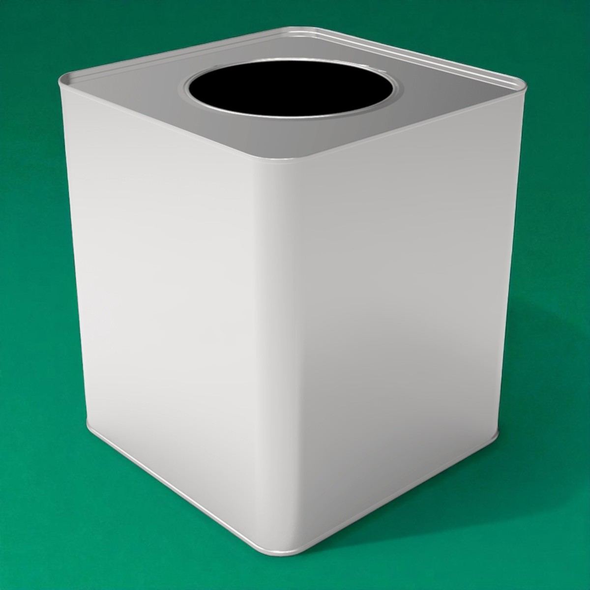 Square Tin Can 12 lt Olive Pickle Can 215x215x270 mm 12 lt
