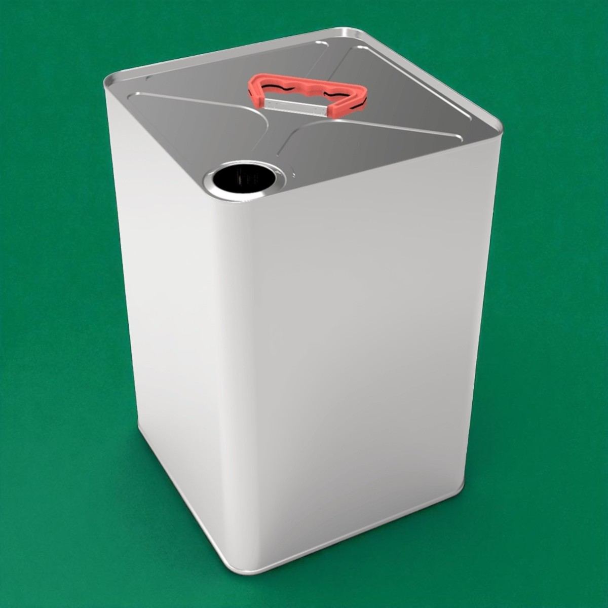 Square Tin Can Adhesive Metal Container 232 x 232 x 350 mm 18 lt