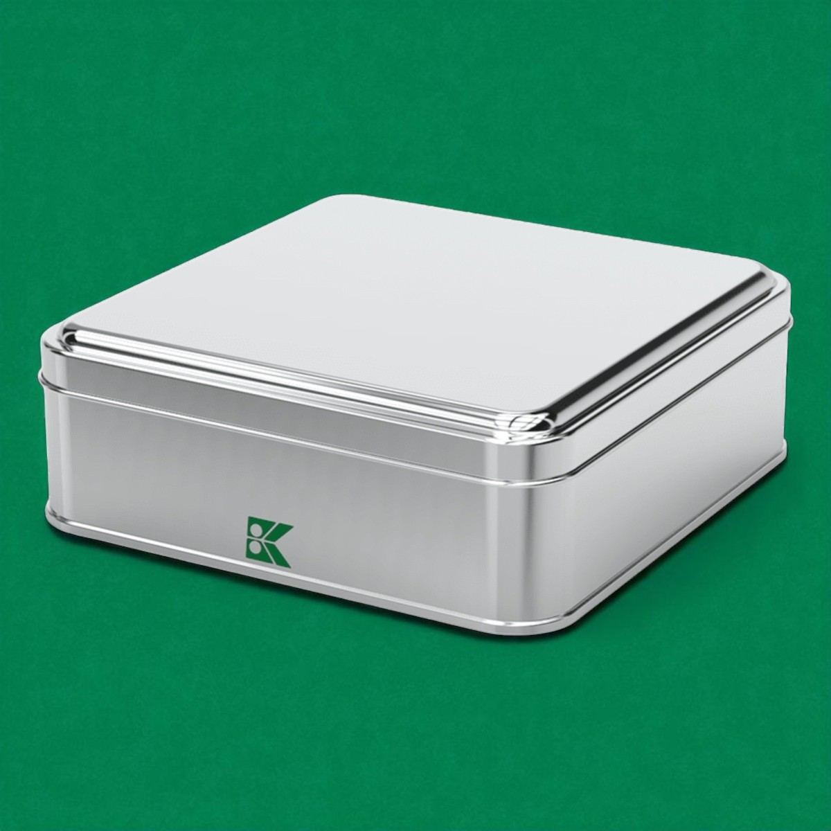 Square Tin Can 1.25 lt Textile Watch Stationery Promotional Box 158x158x50 mm 1.25 lt  
