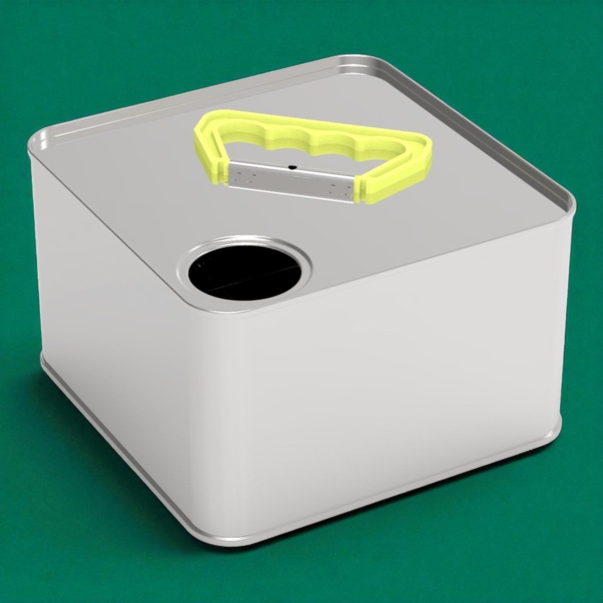 Square Tin Can 2 lt Cream Butter Tin  158 x 158 x H92 mm 2 lt  