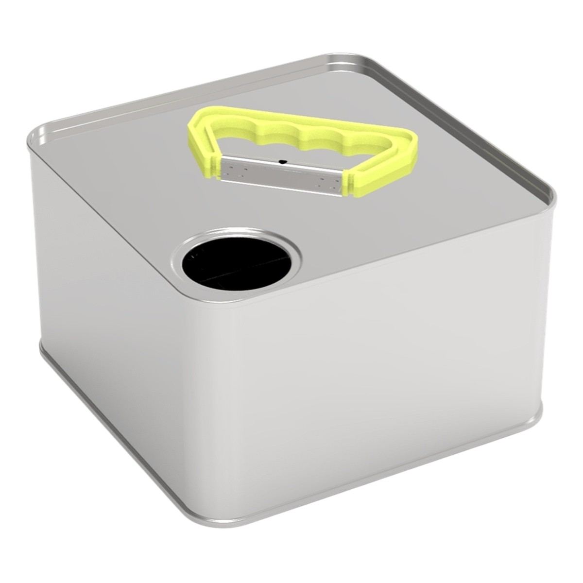 Square Tin Can 2 lt Cream Butter Tin  158 x 158 x H92 mm 2 lt  