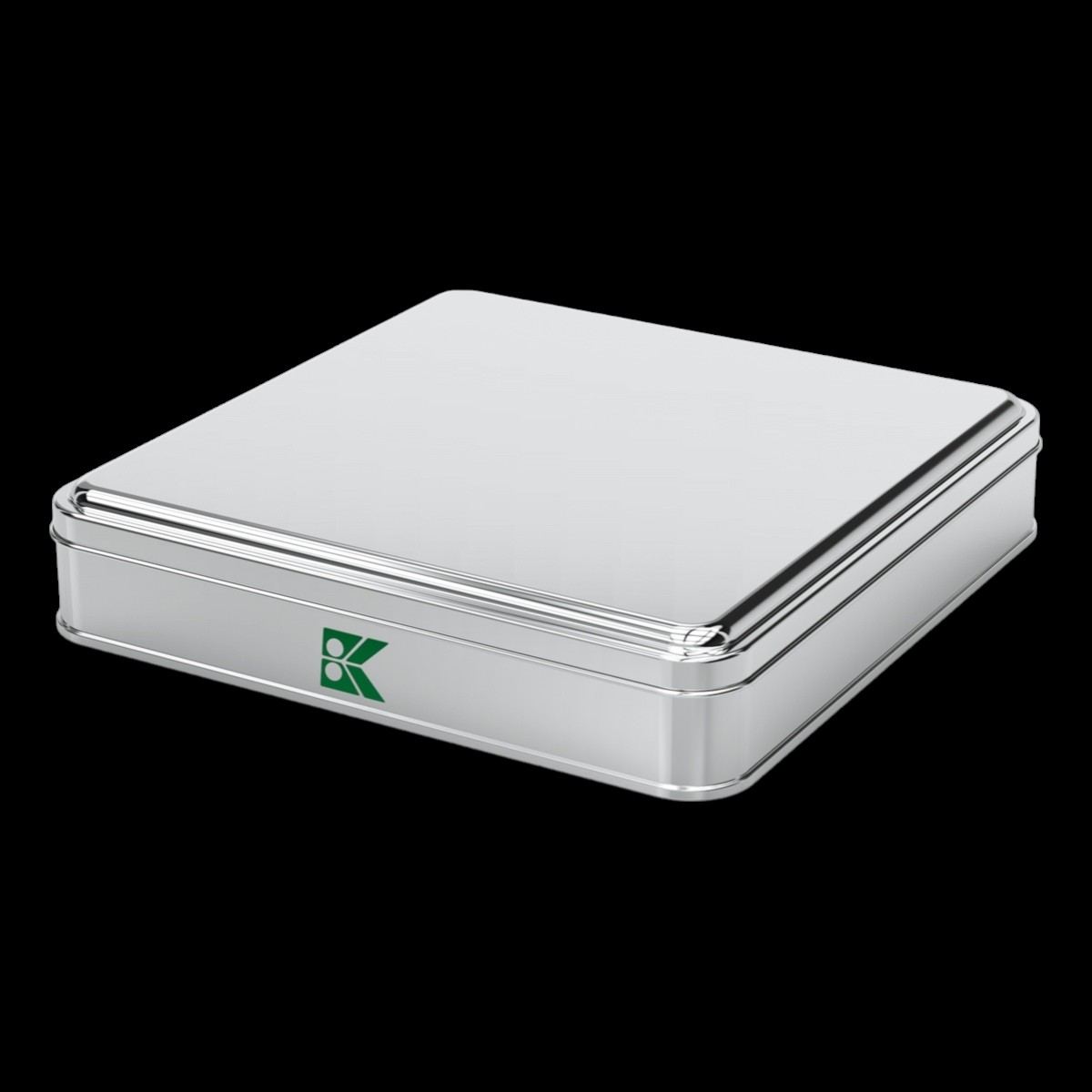 Square Tin Can 1.5 lt Textile Watch Stationery Promotional Box 198 x 198 x 40 mm 1.50 Lt
