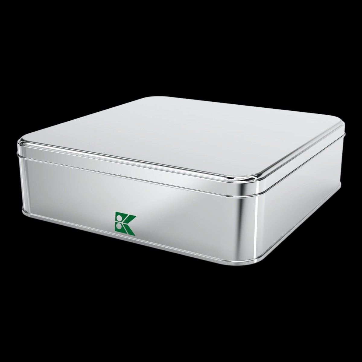 Square Tin Can 4 lt Cosmetic Metal Storage Box 232 x 232 mm x H71 mm 4 lt