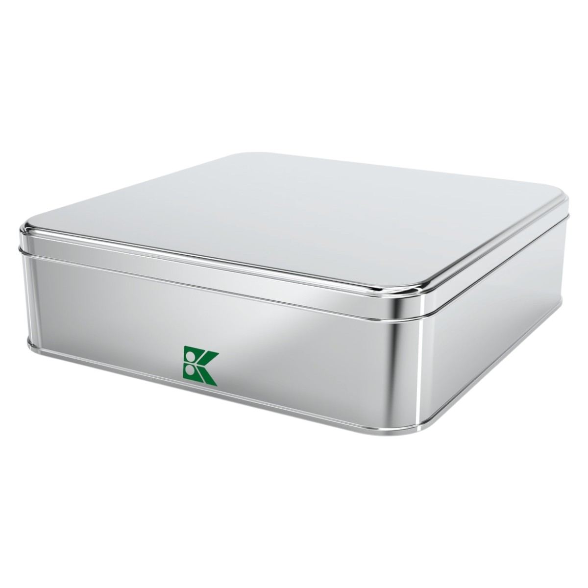 Square Tin Can 4 lt Cosmetic Metal Storage Box  232 x 232 mm x H71 mm 4 lt  