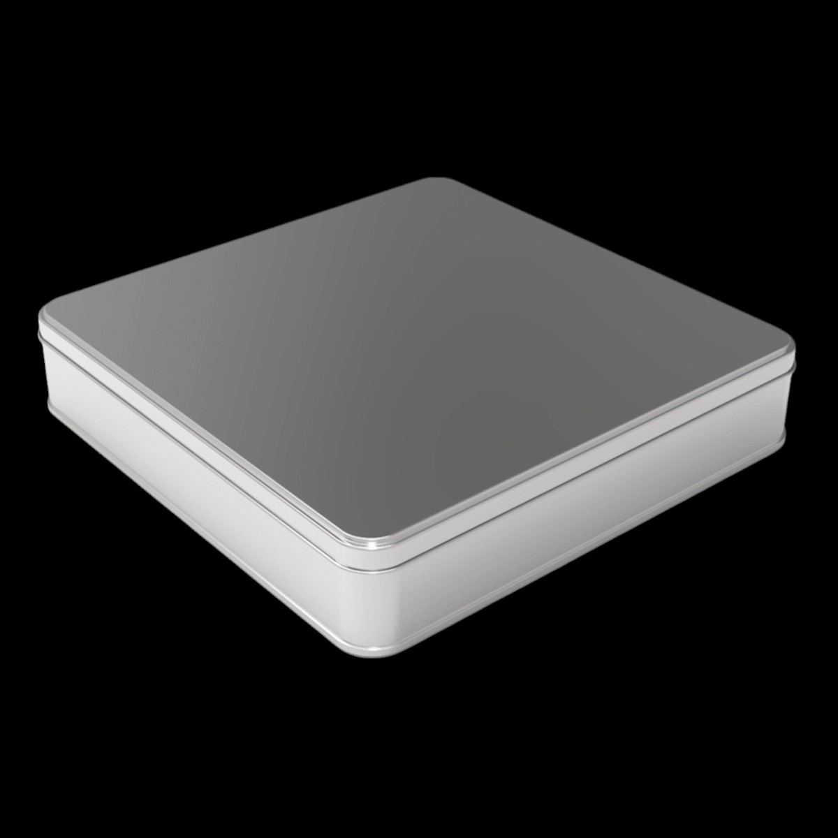 SQUARE Tin Can 3 lt Square Candy Dessert Metal Box 232 x 232 x 56 mm 3 lt  Slip Lid