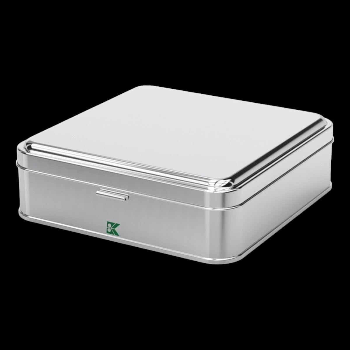 Square Tin Can 1.5 lt Baklava & Sweet Treats Metal Box 158x158x62 mm 1.50 Lt Slip Lid