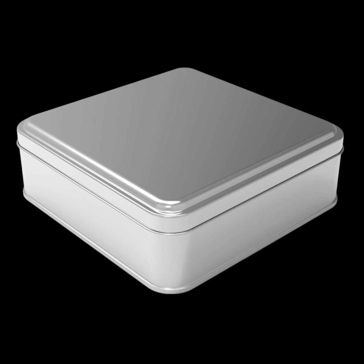 Square Tin Can 1 lt Lokum Çikolata Draje Box 158x158x43 mm 1 lt Slip Lid