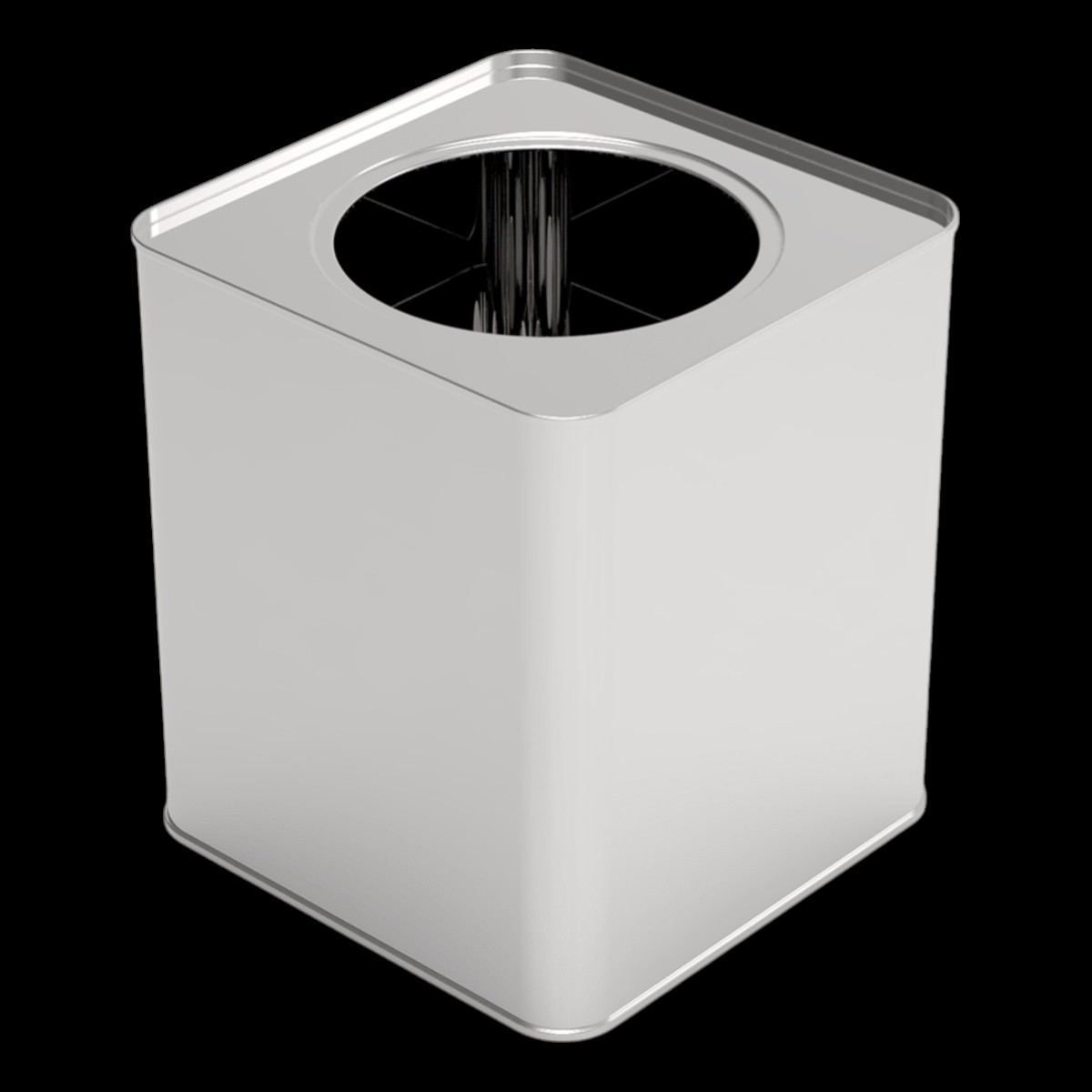 Square Tin Can Olive Metal Container 158 x 158 x H175 mm 4 lt