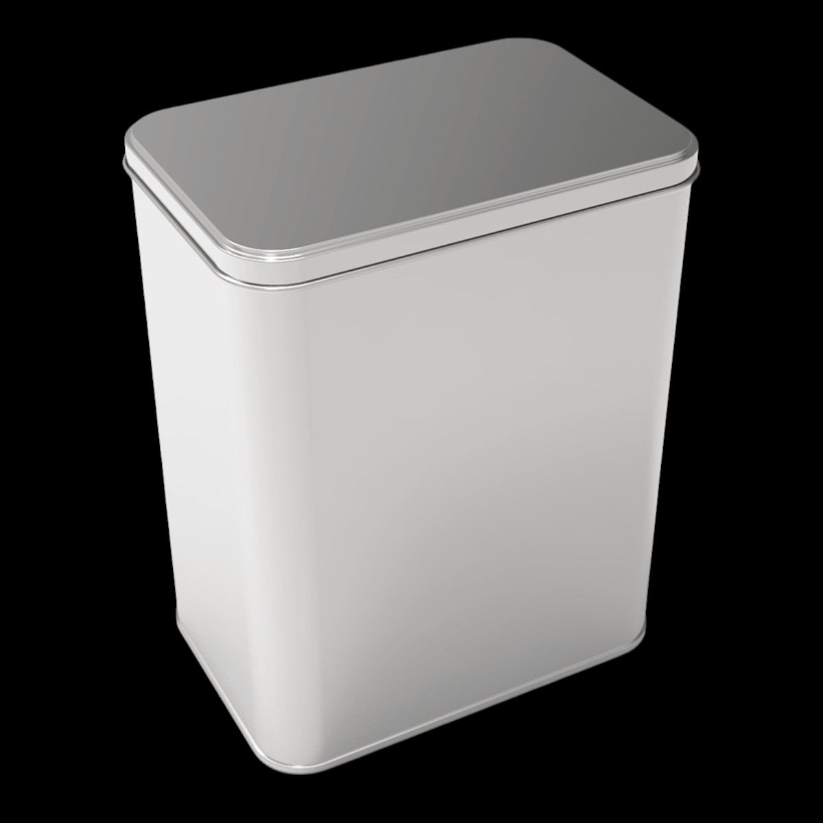 Rectangle Tin Can 1/2 lt Tea Coffee Metal Container 65 x 85 mm x H120 mm 0.50 lt Slip Lid