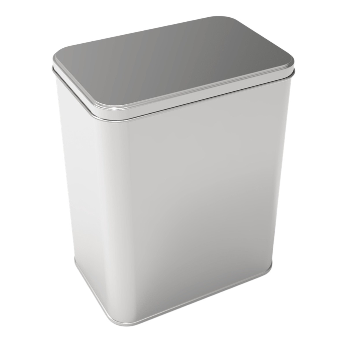 Rectangle Tin Can 1/2 lt Tea Coffee Metal Container 65 x 85 mm x H120 mm 0.50 lt  Slip Lid