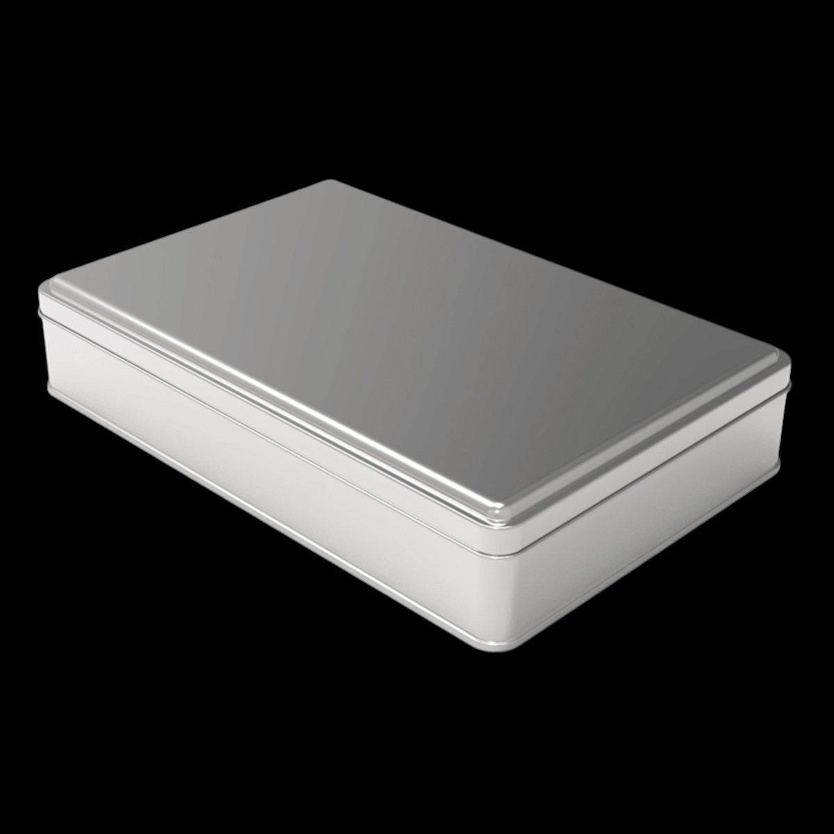 Rectangle Tin Can 2 lt Turkish Delight Chocolate Dragee Box 256 x 168 mm x H45 mm 2 lt Slip Lid