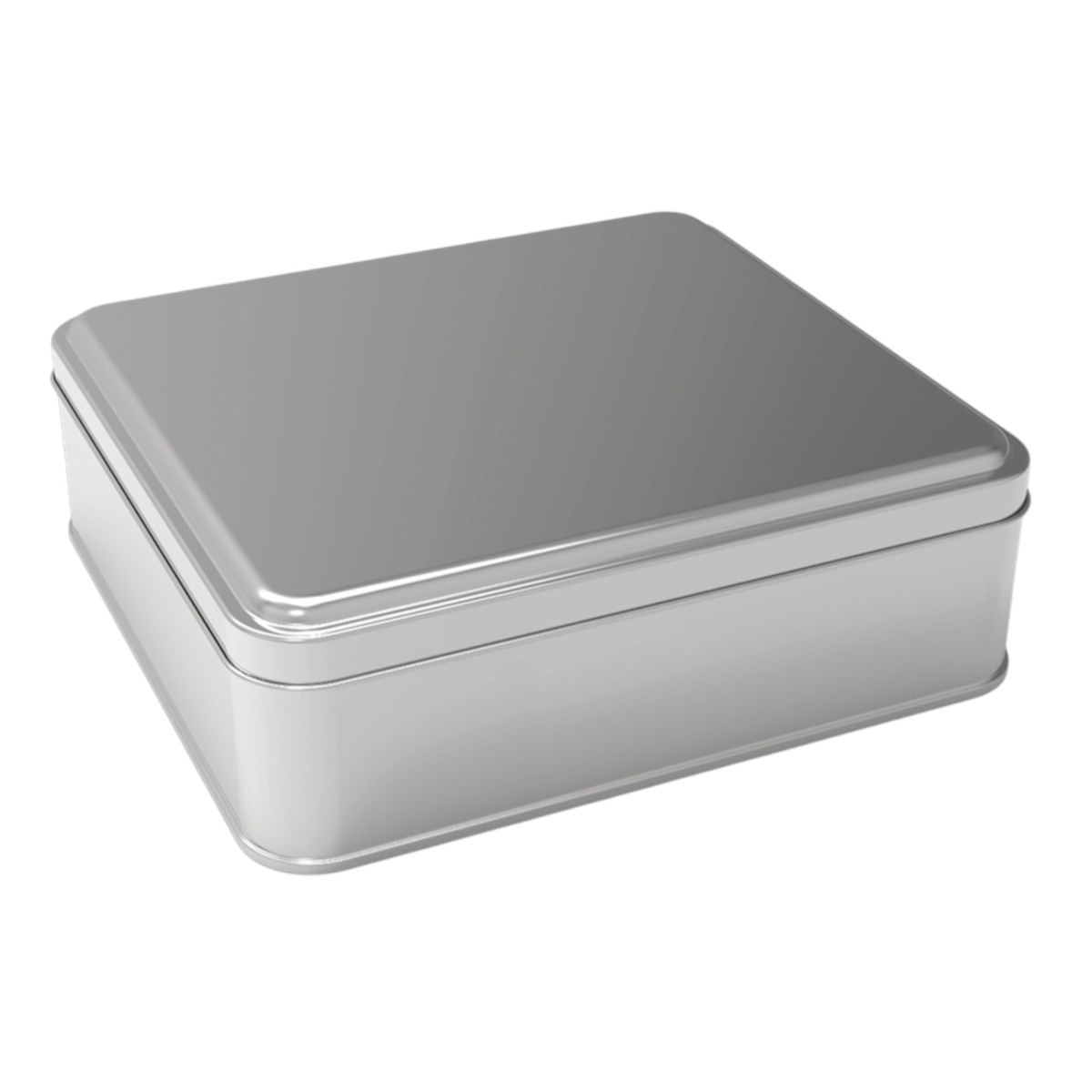 Rectangle Tin Can 2 lt Baklava with Sherbet Desserts Metal Box184 x 170 x 60 mm 2 lt  Slip Lid