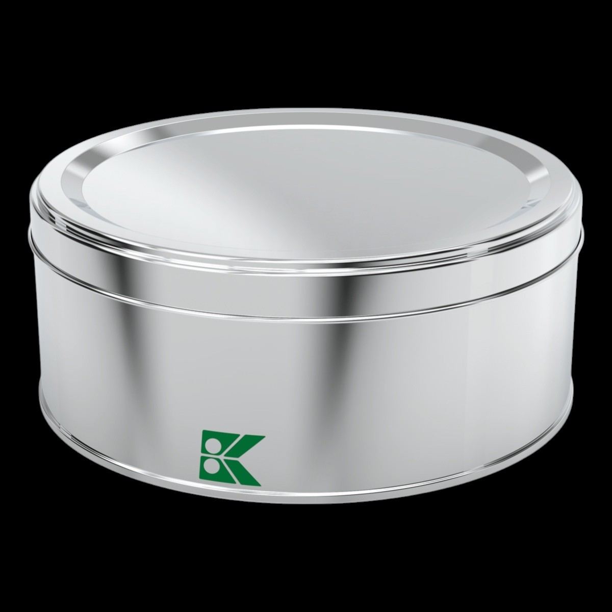 Round Tin Box Cookie Metal Container dia 175 x H58 mm 1 lt Slip Lid