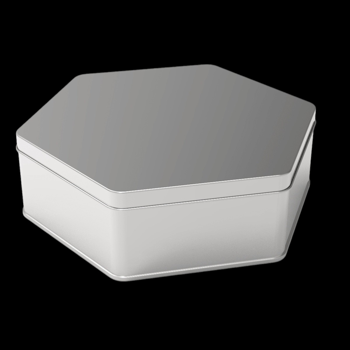 Custom Shape Hexagonal Tin Box  2L Metal Candy Box 190 x 217 mm x H65 mm 2 lt  Slip Lid