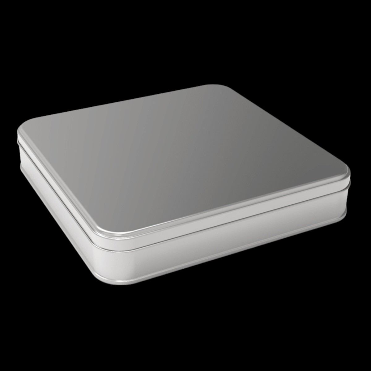 Square Tin Can 2 lt Lokum Chocolate Dragee Box 215x215x38 mm 2 lt  Slip Lid