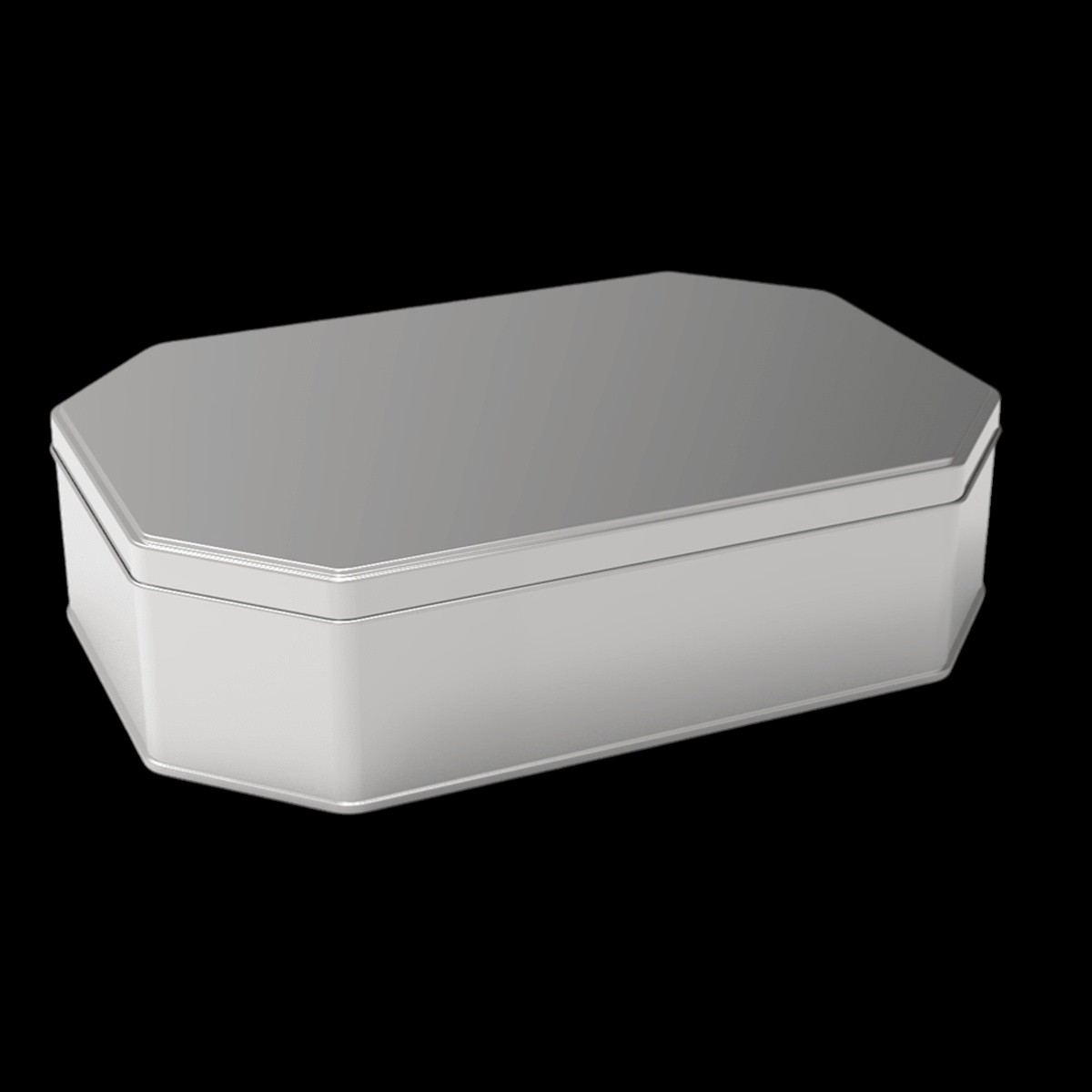 Custom Shape Long Octagonal Tin box 3.5 lt Flat Octagonal Chocolate Box 274 x 188 mm x H70 mm 3.5 lt Slip Lid