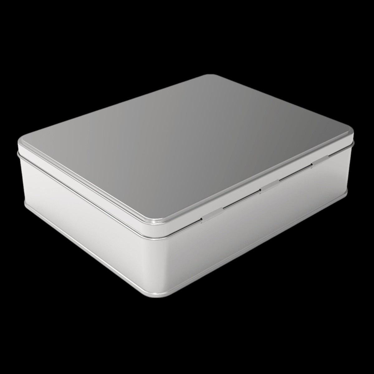 Rectangle Tin Can 2.5 lt Hinged Lid Turkish Delight Chocolate Dragee Box 226 x 182 x 60 mm 2.50 lt  Slip Lid