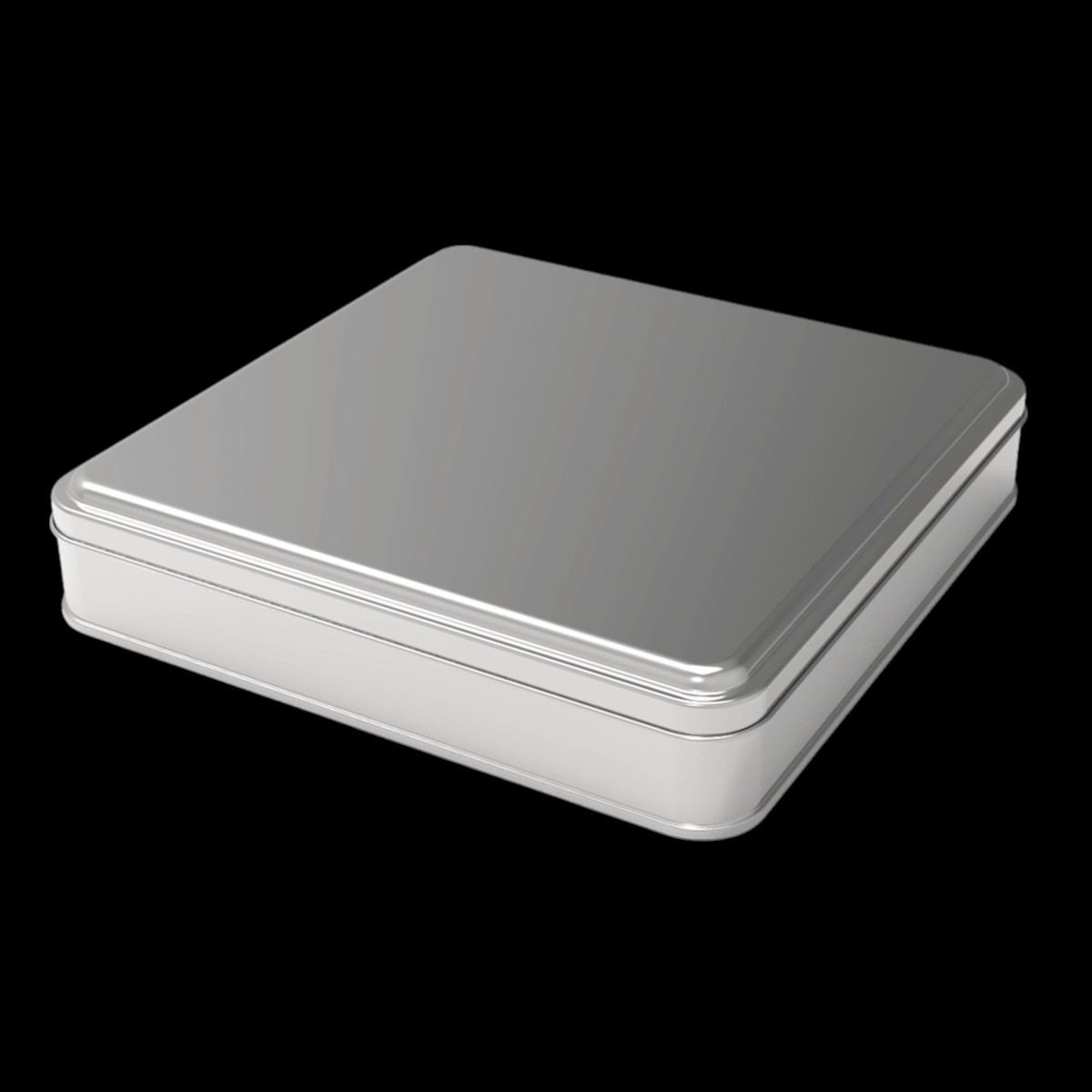 Square Tin Box Baklava Metal Container 198 x 198 x 36 mm 1.50 Lt  