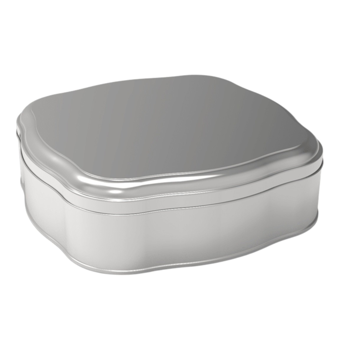 Custom Shape ROUND SQUARE Tin box 3 lt Turkish Delight Chocolate Box 244 x 244 mm x H60 mm 3 lt Slip Lid