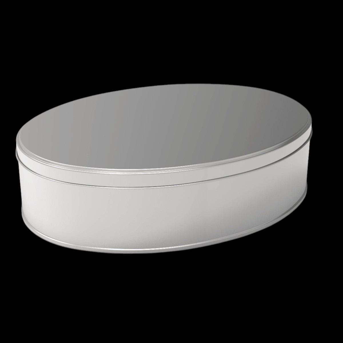 Custom Shape OVAL Tin Box 1.5 lt Metal Oval Candy Box 247 x 175 mm x H90 mm 1.50 Lt  Slip Lid