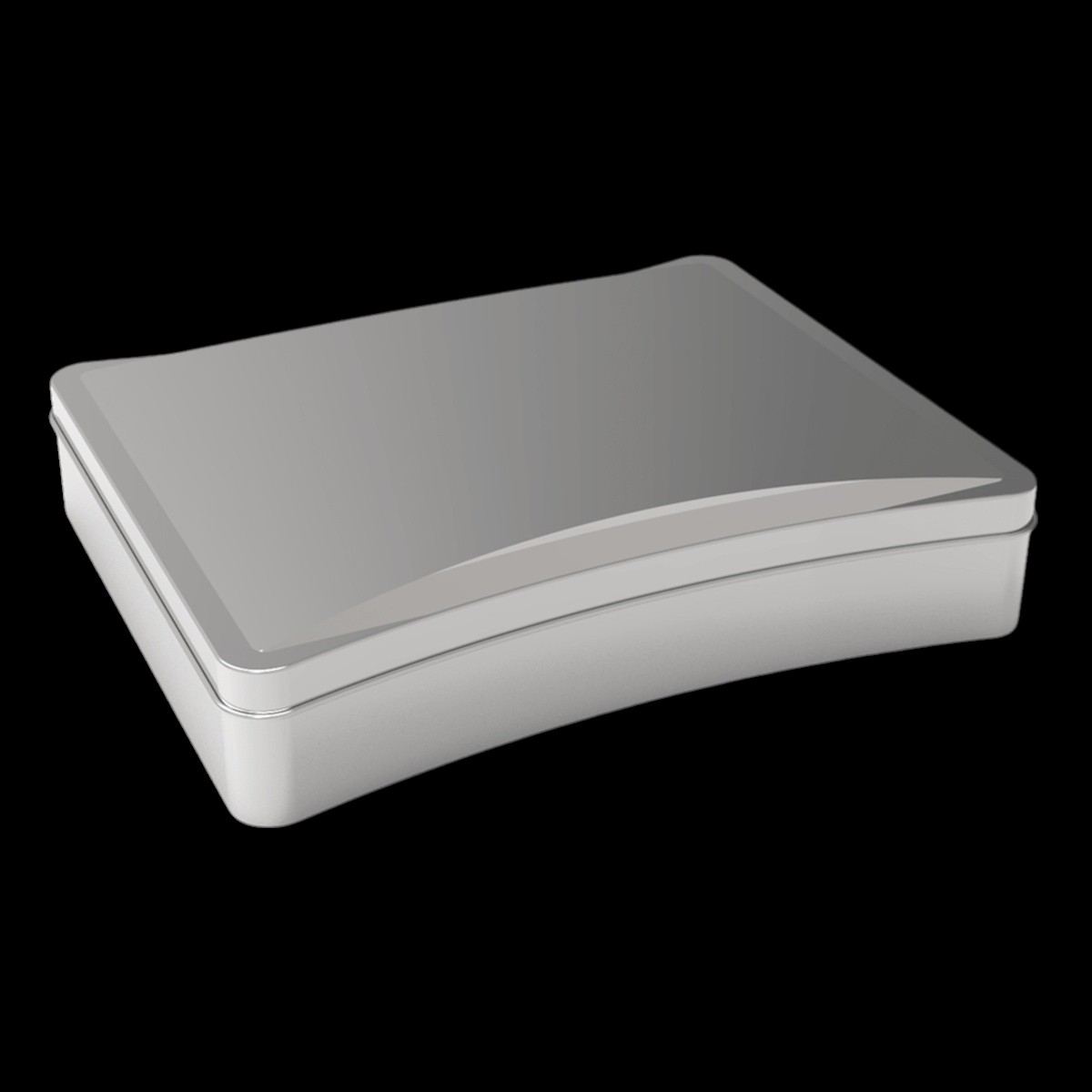 Custom Shape Rectangle concave Tin Box 2.5 lt Bone shaped concave Metal Candy Box 260 x 210 mm x H50 mm 2.5 lt Slip Lid