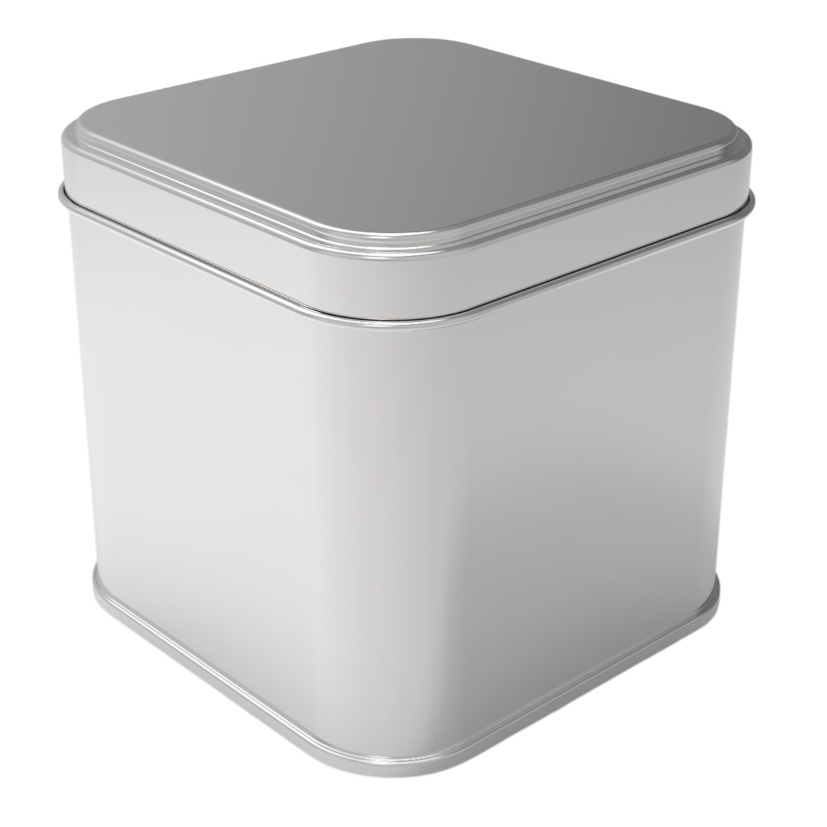 Square Tin Can 500 lt Textile Watch Stationery Promotional Box 87 x 87 x 80 mm 0.50 lt  