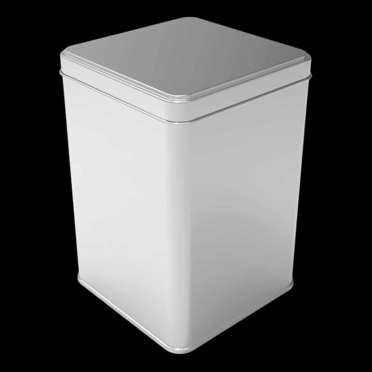 Square Tin Can 1 lt Tea Coffee and Hot Beverages Metal Container  87 x 87 x H125 mm 1 lt  Slip Lid