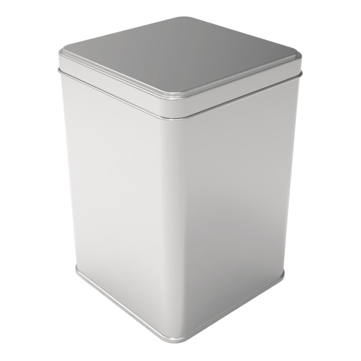 Square Tin Can 1 lt Tea Coffee and Hot Beverages Metal Container  87 x 87 x H125 mm 1 lt  Slip Lid