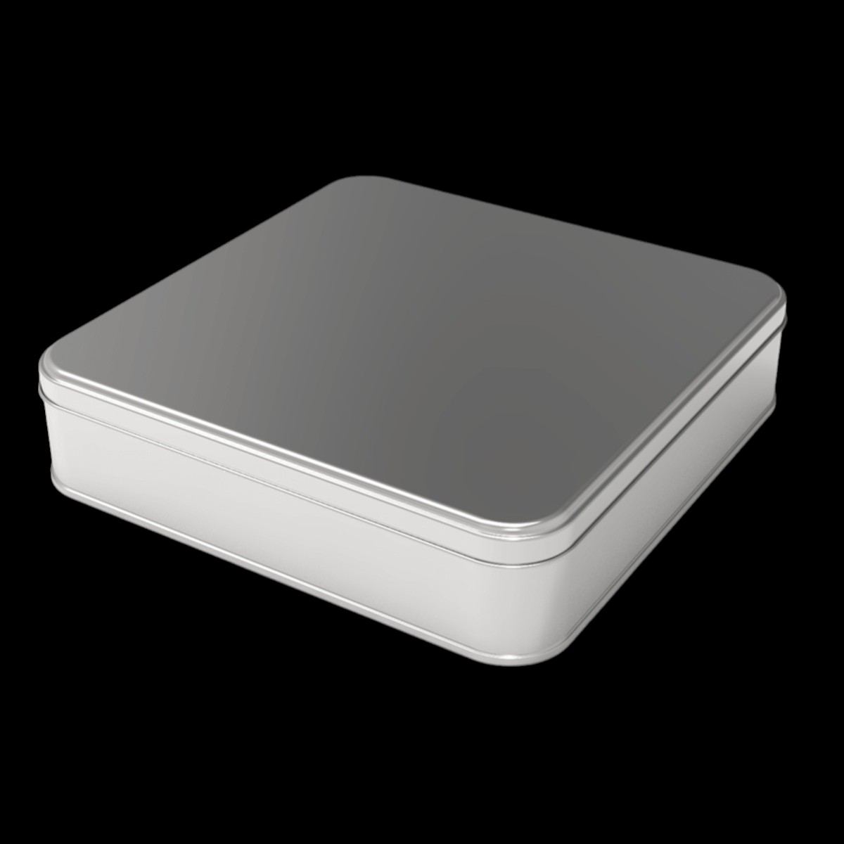 Square Tin Can 2.5 lt Metal box for Cookie Baklava 215x215x55 mm 2.50 lt Slip Lid