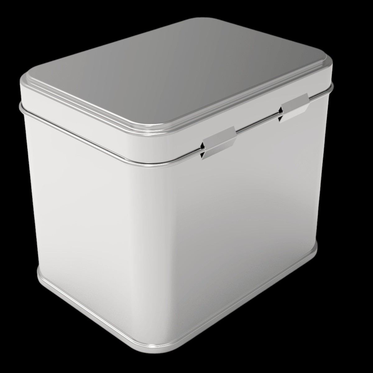 Rectangle Tin Box 500 ml Tea  Coffee and Hot Drinks Box 75 x 100 mm x H85 mm 0.5 lt  Hinged lid