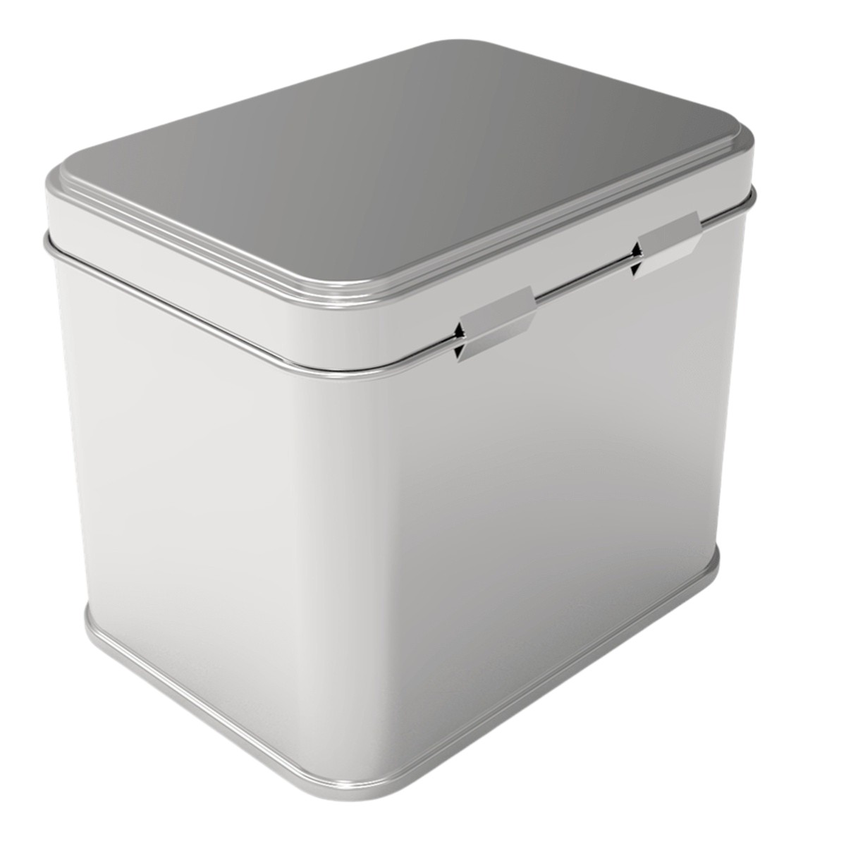 Rectangle Tin Box 500 ml Tea  Coffee and Hot Drinks Box 75 x 100 mm x H85 mm 0.5 lt  Hinged lid