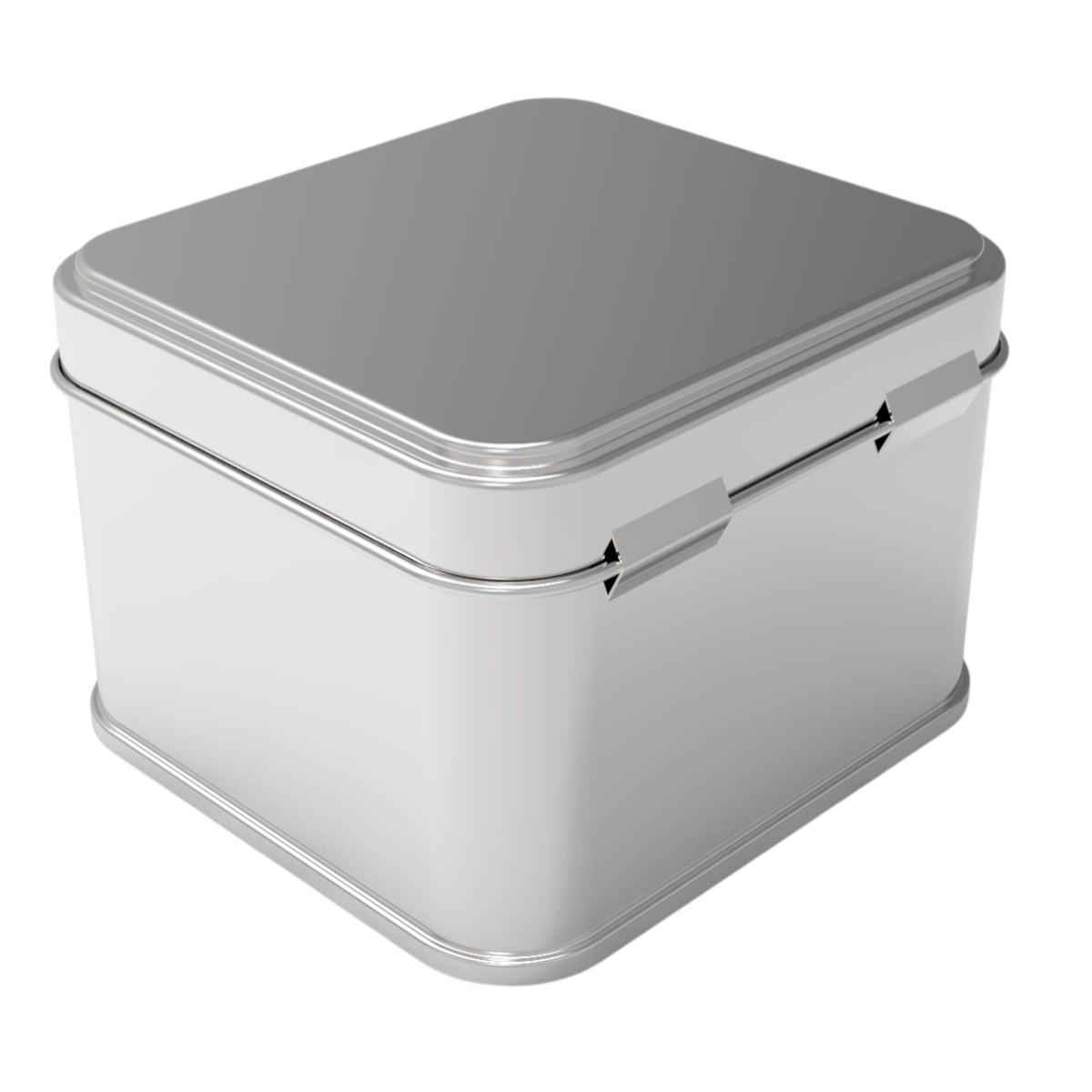 Square Tin Can 250 ml Tea Coffee and Hot Beverages Metal Container 75 x 75 x 66 mm 0.25 lt  Hinged lid